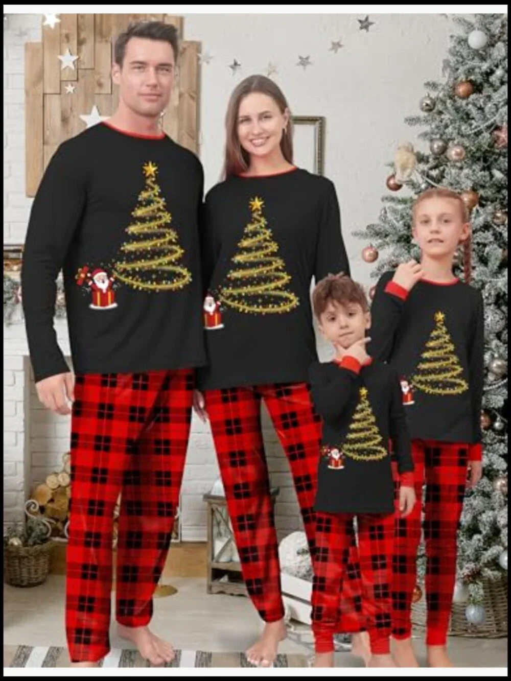 Long Sleeve Crew Neck Pajama Set with Pants, 100% Polyester